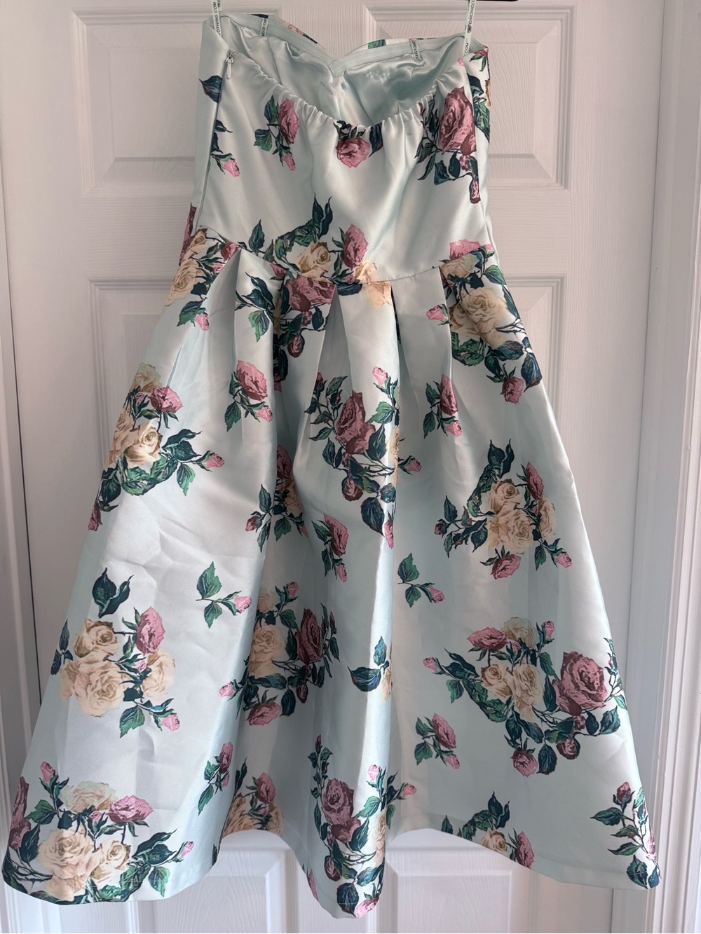 Chi Chi London Floral Bandeau Midi Dress UK 10 US 6 Strapless Fit & Flare Tahani - Picture 4 of 10